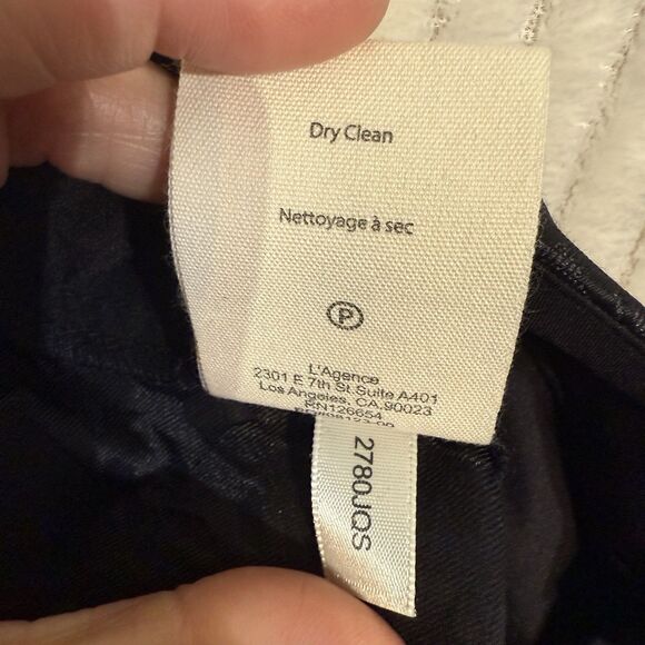 L'AGENCE Rebel Black Chain Jacquard Straight Crop Pants Size 10 - Picture 11 of 12